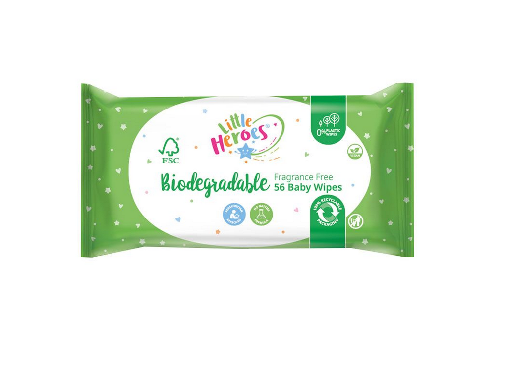Little Heroes Biodegradable Baby Wipes | 56 pack