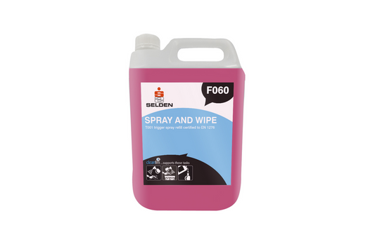 Selden Spray & Wipe Hard Surface Cleaner | Refill | F060 | 5 litres