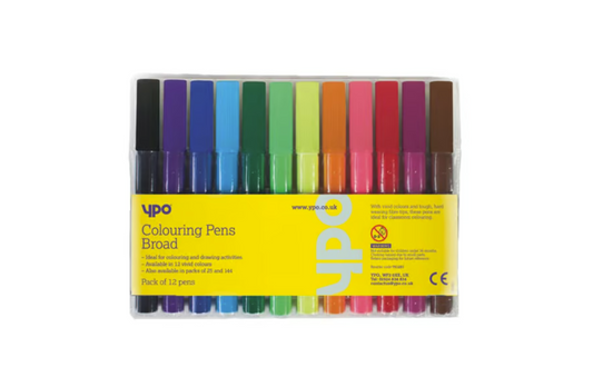 Broad Tip Colouring Pens | 12 Pack
