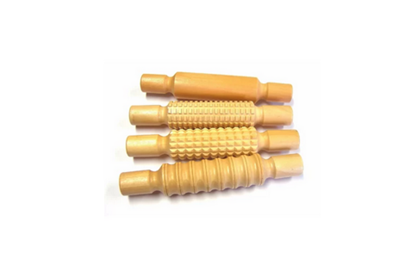 Wooden Patterned Rolling Pin | Set of 4