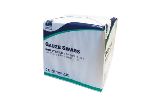 Gauze Swabs | 10cm x 10cm | 8 Ply | Non Sterile | 100 pack