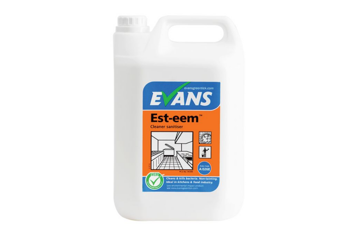 Evans Est-eem | Food Safe Cleaner | Sanitiser | Concentrate | 5 litre