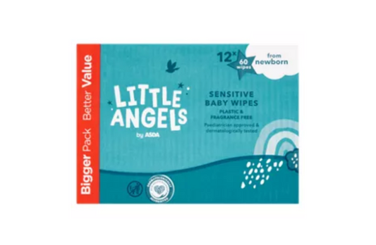 Children's Wipes | Sensitive | Plastic and Fragrance Free | 12 packs of 60 wipes