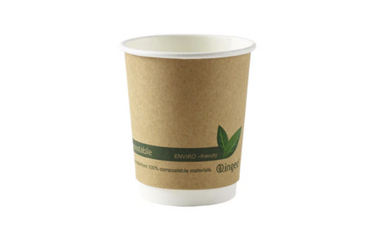 Ingeo | Double Wall Cup | Biodegradable | Compostable | Kraft | 8oz, 12oz, 16oz | 500 pack